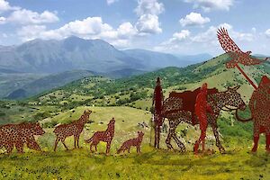 Un bozzetto dell’opera vincitrice collocato in ambiente